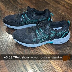 ASICS Black and Teal Running Shoes